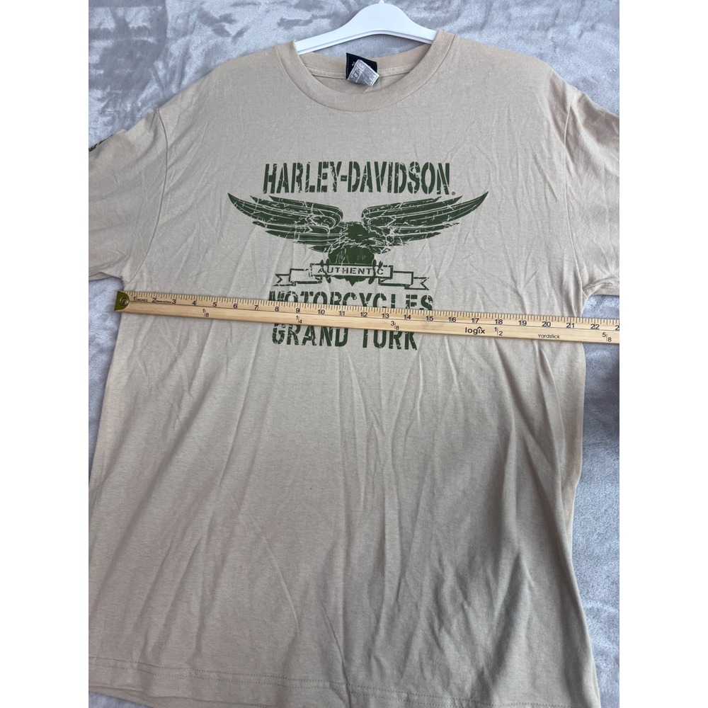 Harley-Davidson Grand‎ Turk Long Sleeve T-Shirt Tan Eagle Graphic Mens Large